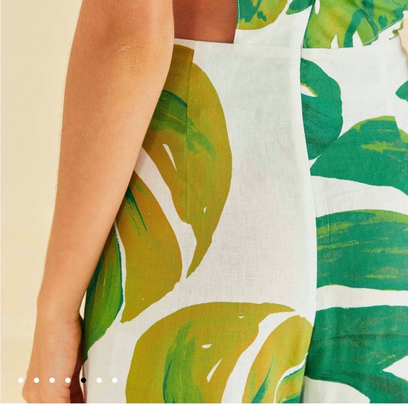 FARM Rio Sz. S White Monstera One ShoulderJumpsuit EUC - Picture 8 of 16